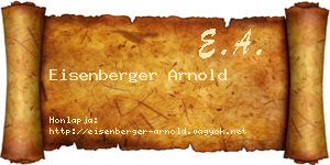 Eisenberger Arnold névjegykártya